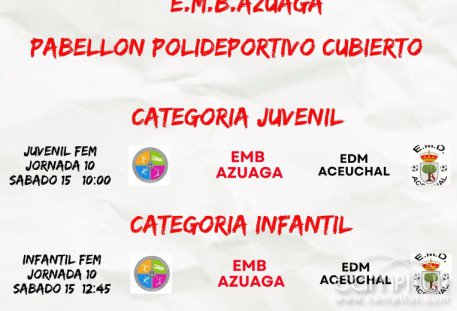AGENDA DEPORTIVA EN AZUAGA PARA EL 14 Y 15 DE FEBRERO   